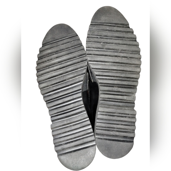 Halogen Black Leather Pony Hair Leopard Print Pointy Toe Slip On Loafers… - Picture 8 of 12